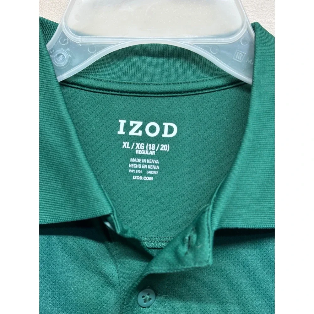 IZOD Kids Boys Green Short Sleeve Polo Shirt‎ XL/XG 18 20 Regular NWT